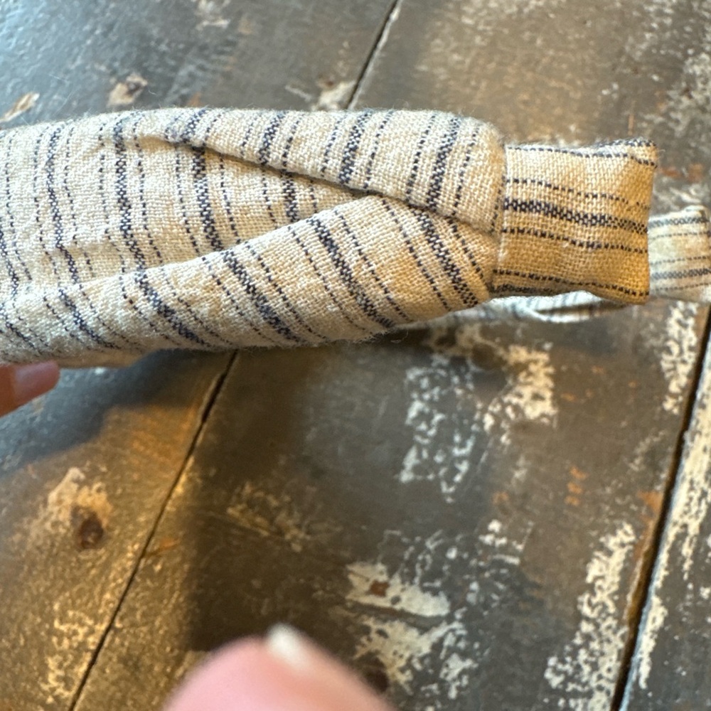 Madewell Cream and Navy Striped Knotted Headband
